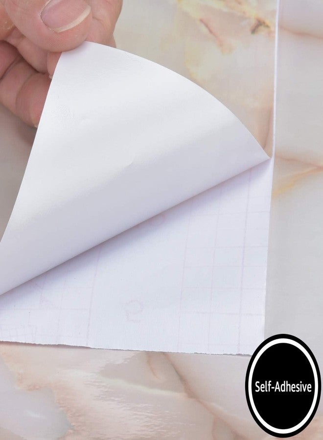 JRM Marble Wallpaper Peel and Stick Waterproof Kitchen Countertop Wallpaper for Cabinets, Bathroom Self Adhesive Marble Wallpaper Removable and Decorative (Apricot Pink 60X200 CM, 1) - Image 4